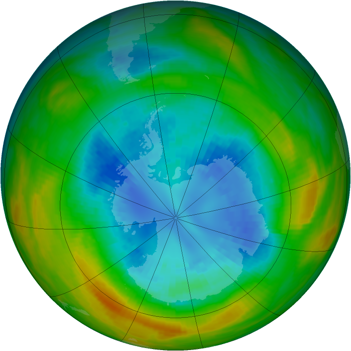 Antarctic ozone map for 06 September 1982